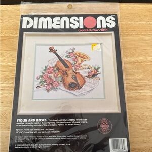 Violin and Roses Cross Stitch Kit